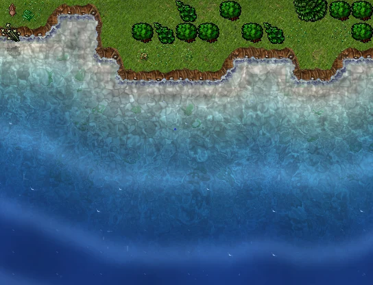 Litoral do Capernia com a água por shader