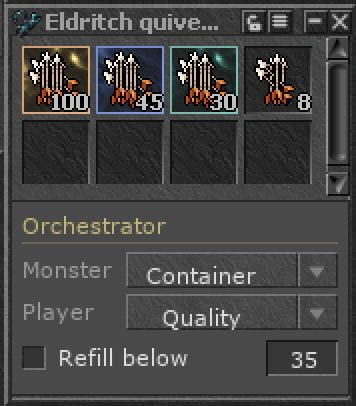 The Orchestrator drawer, inside the game